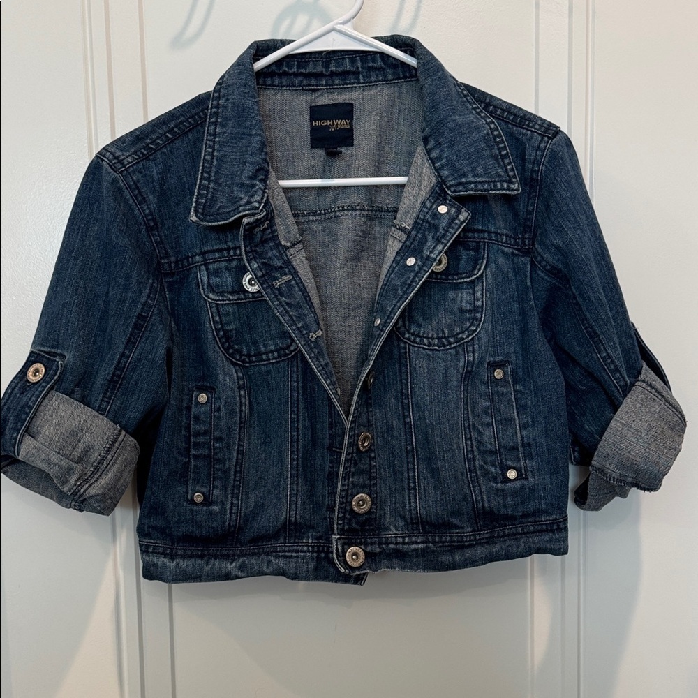 Highway Jeans Dark Blue Cropped Denim Jacket